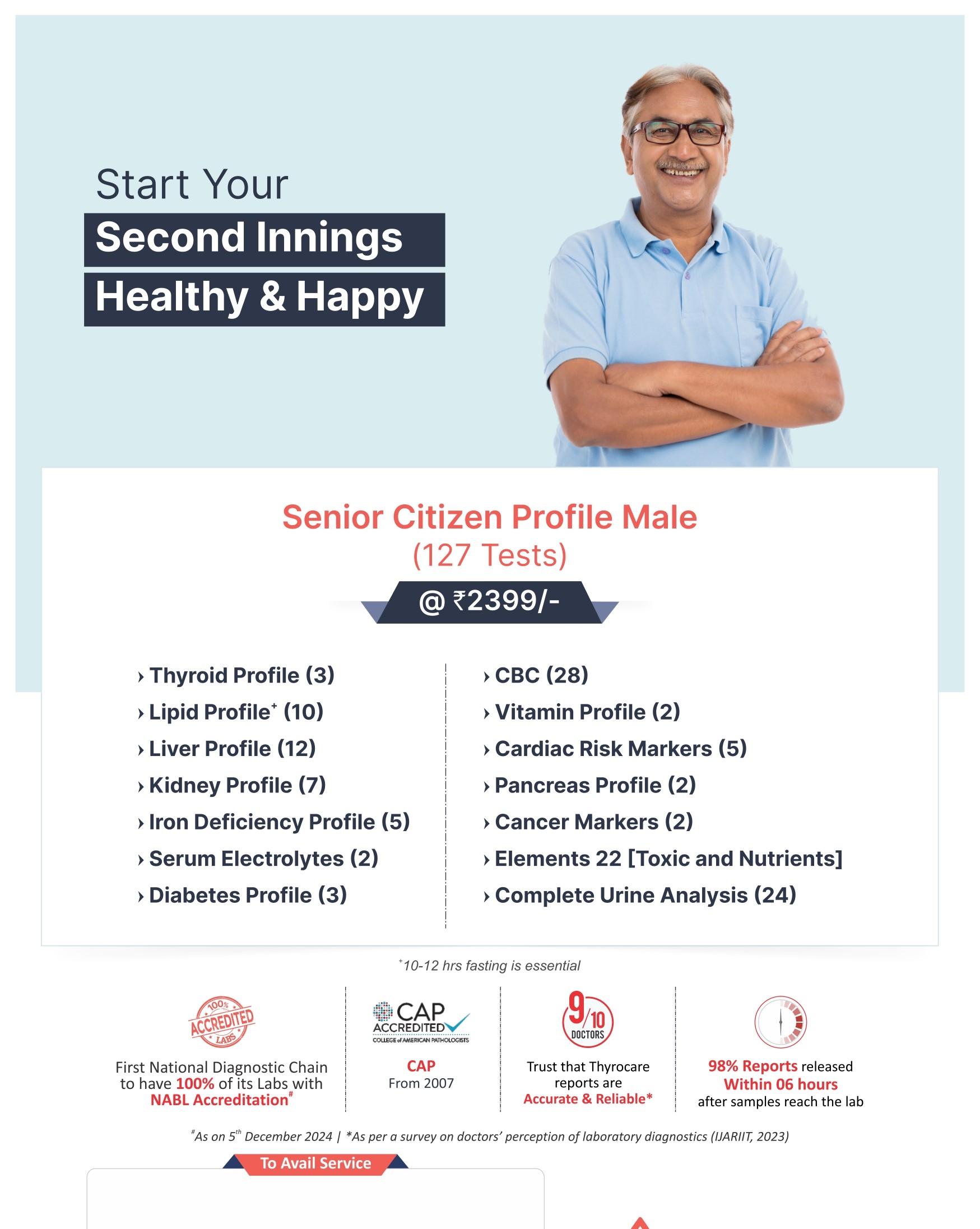 Senior Citizen Blood test at home call 817282686